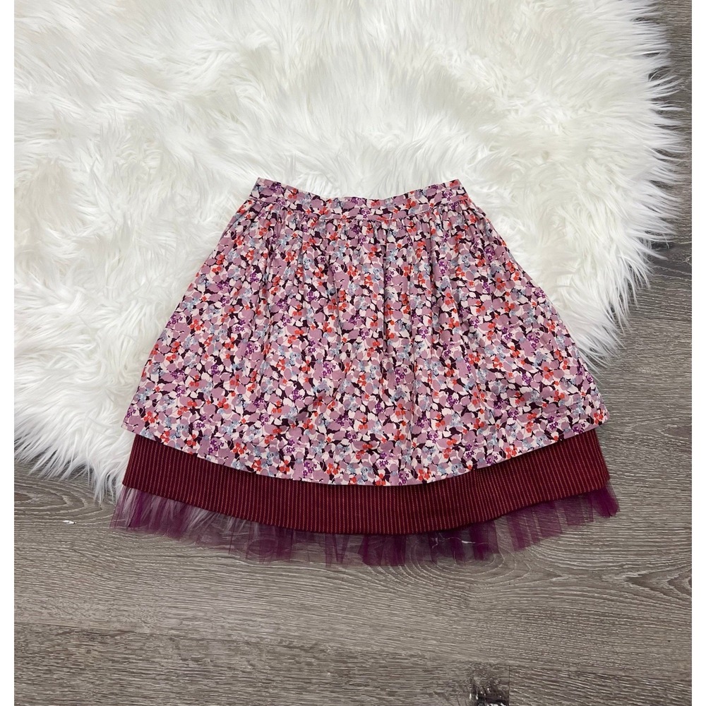 Peas & Queues Girls Boho Floral Styled Purple & Red Molly Skirt Size 6 NEW ($56)